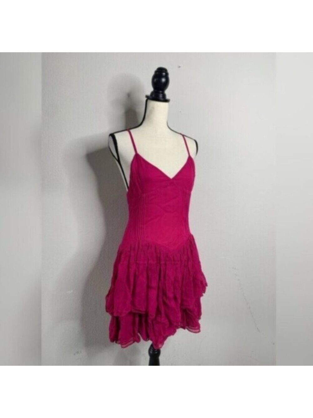 NWT Secret Mission Rasberry Ines Ruffle Mini Dress - Picture 3 of 16